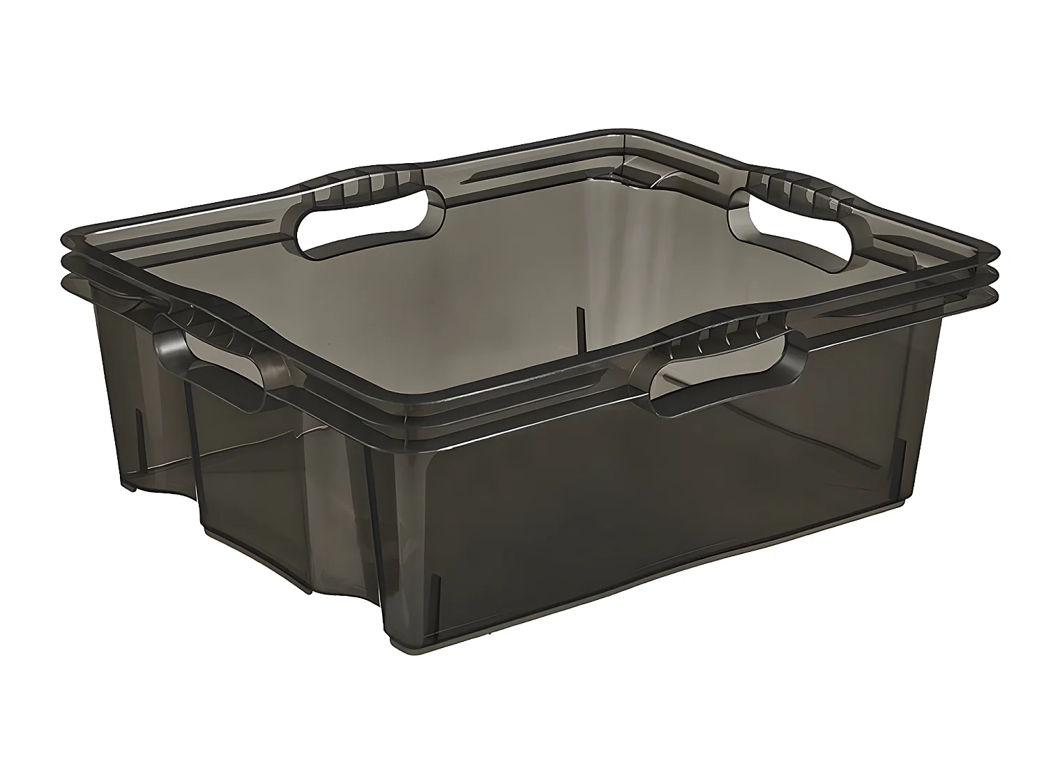 Boîte de rangement 43 x 35 x 15, gris translucide