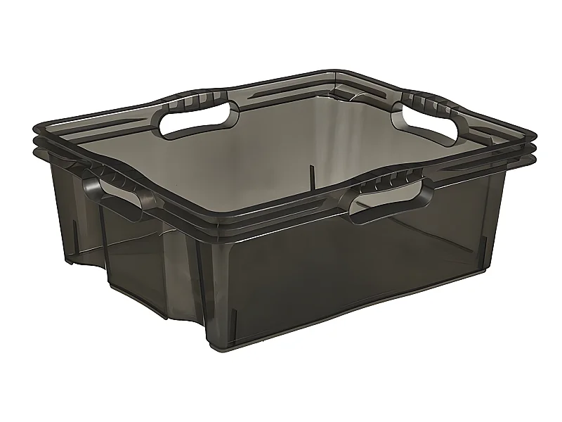 Boîte de rangement 43 x 35 x 15, gris translucide