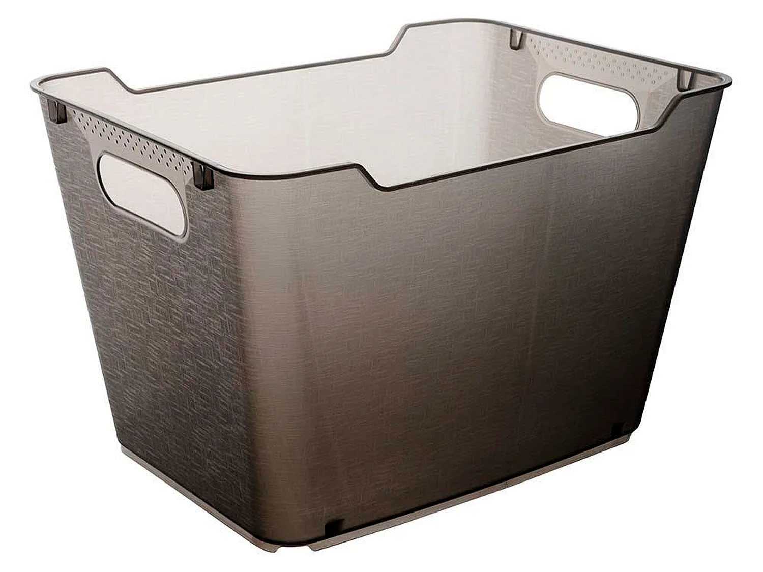 Boîte de rangement, polypropylène, 20 L,  gris en verre, 40x28x25 cm