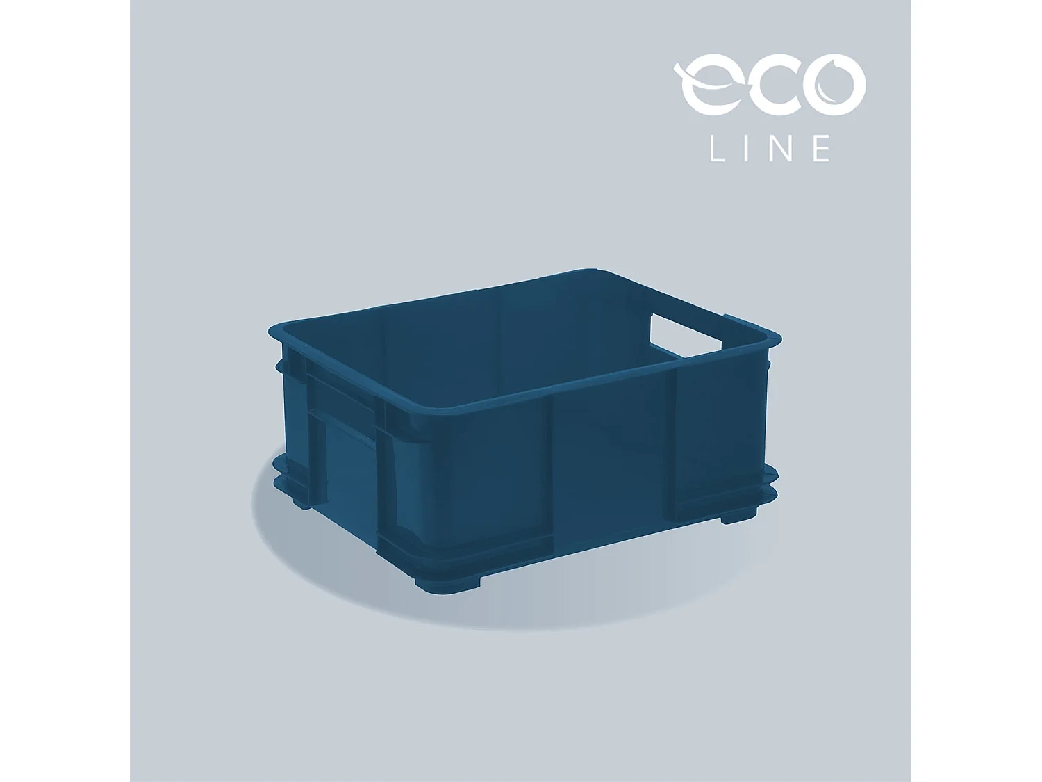 Eurobox L boîte de rangement, echo plastic (PP), 43 x 35 x 17,5 cm, 20 L, bleu
