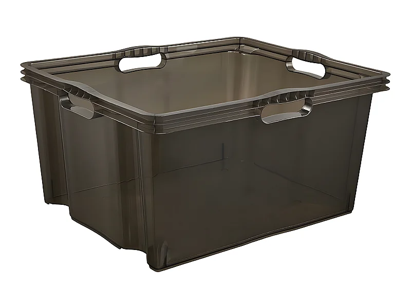 Boîte de rangement, 52 x 43 x 26 , gris translucide