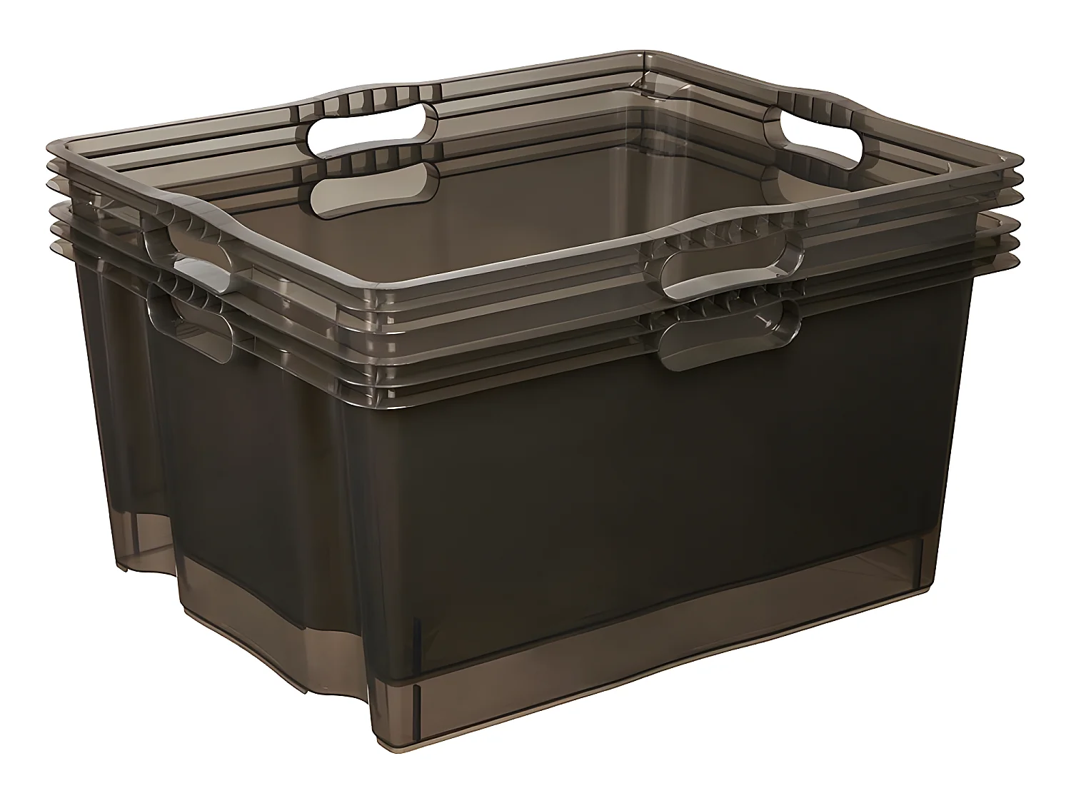 Boîte de rangement, 52 x 43 x 26 , gris translucide