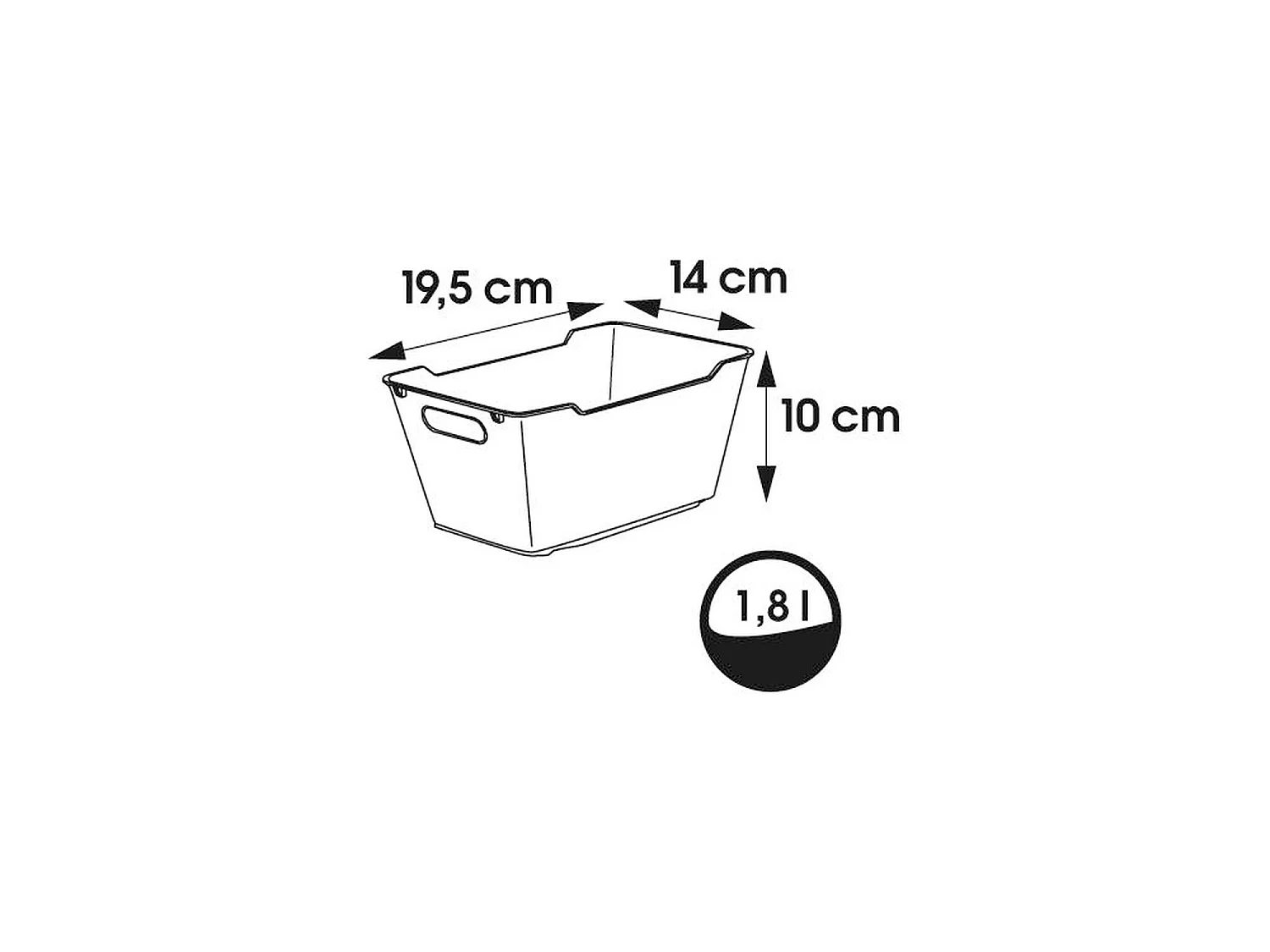 Boîte de rangement, polypropylène, 6 L, transparent, 29,5x19x15 cm