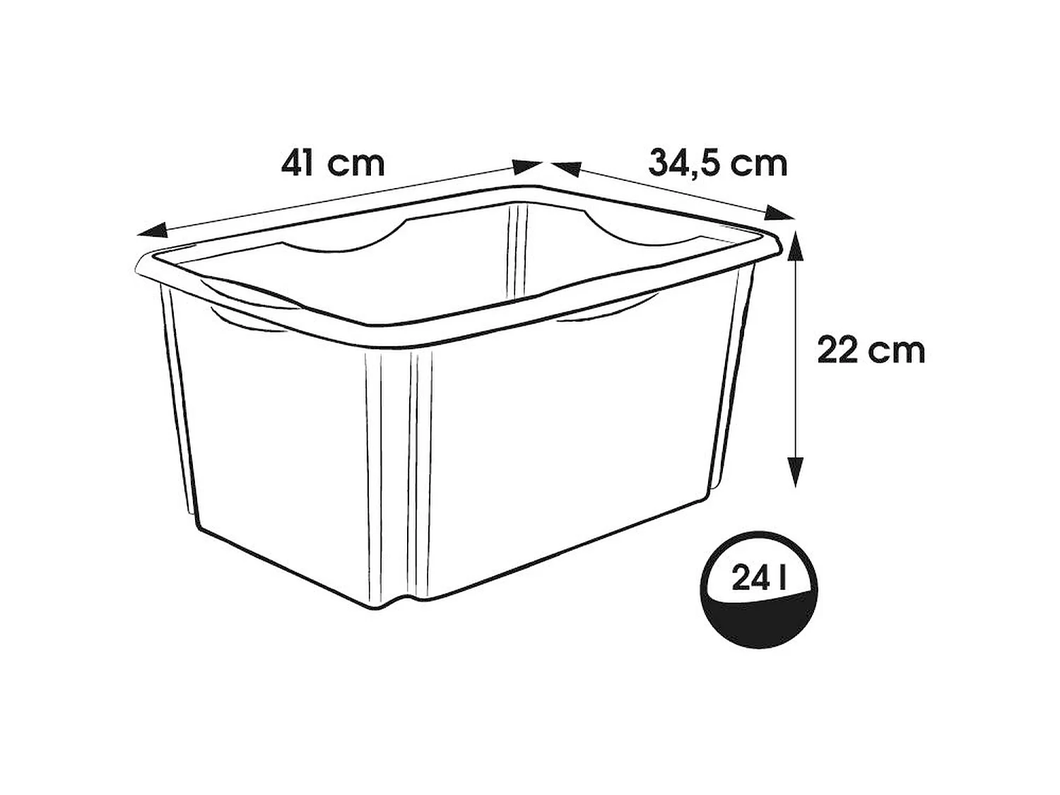 Boîte de rangement 41 x 34,5 x 22, eco graphite