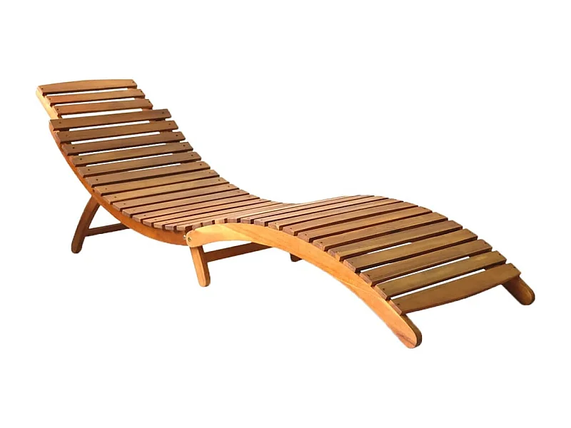 Sdraio sedia a sdraio prendisole lettino da giardino terrazza mobili da esterno legno massello di acacia marrone 02_0012708