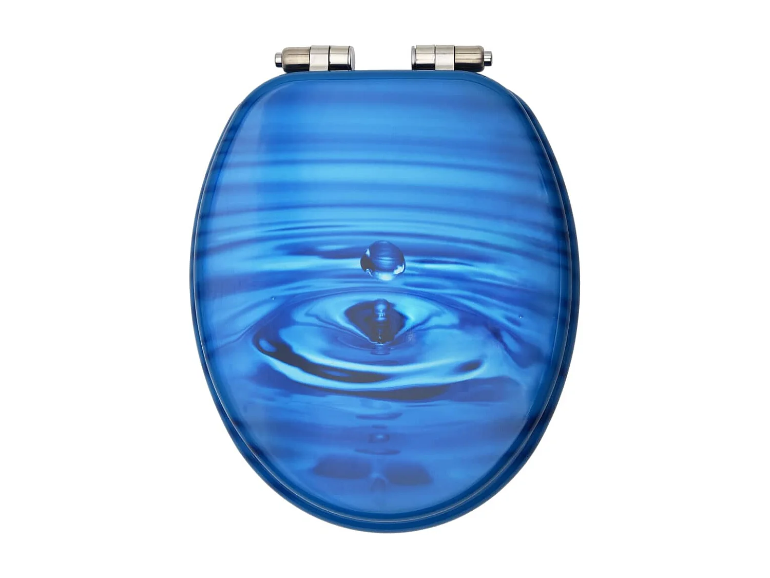 Tapa Asiento Inodoro Cierre Suave MDF Azul Gotas de Agua 02_0002934