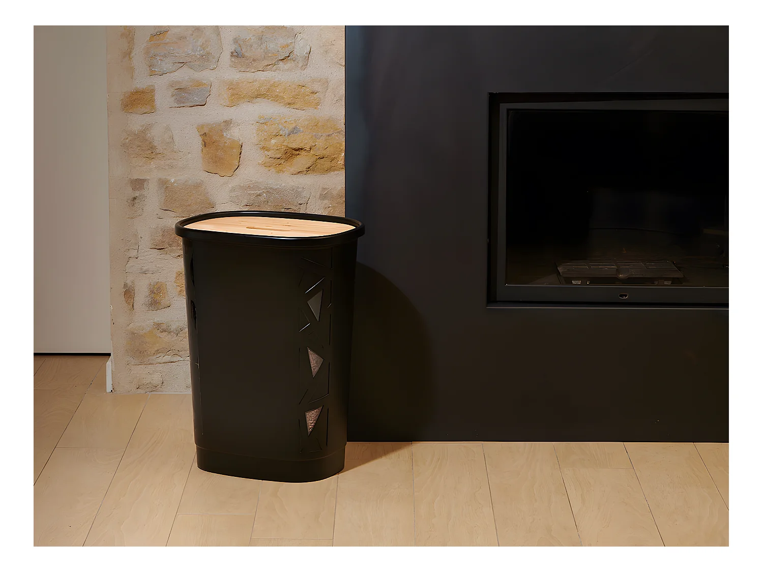Coffre à Granulés à Bois Avec Roulettes