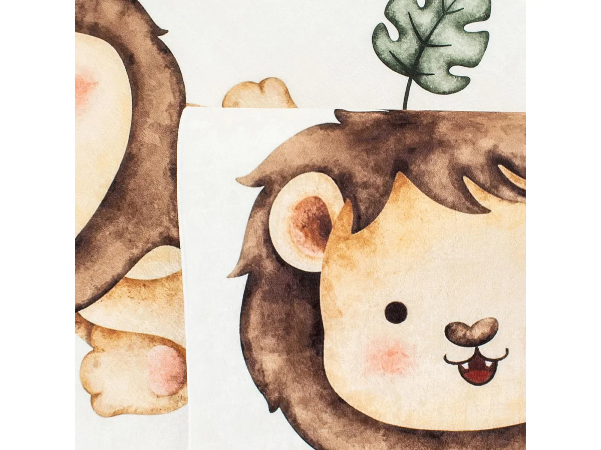 Tapis enfant 80x150 rectangle tissé crème motif animaux CELESTA 1