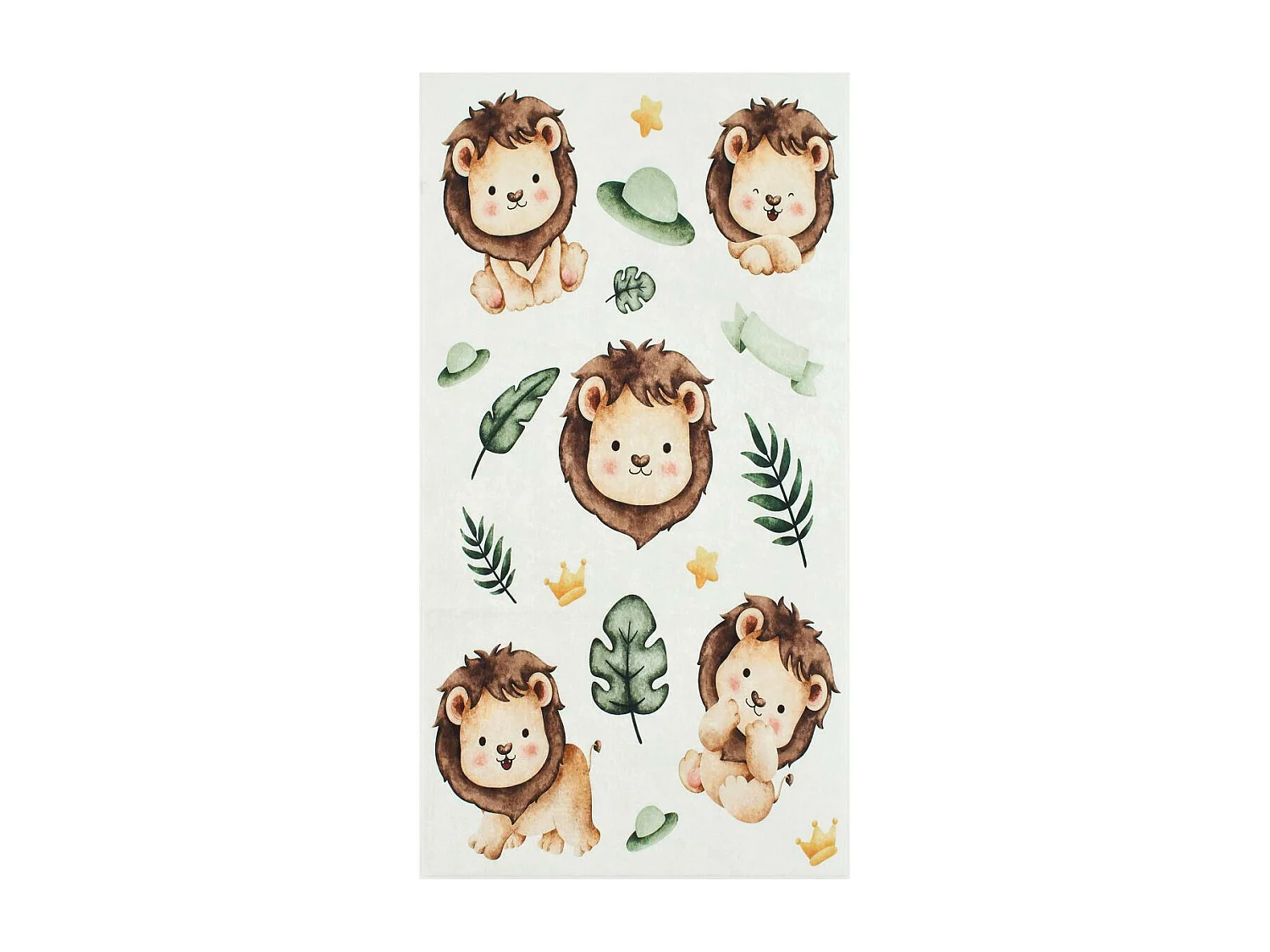 Tapis enfant 80x150 rectangle tissé crème motif animaux CELESTA 1
