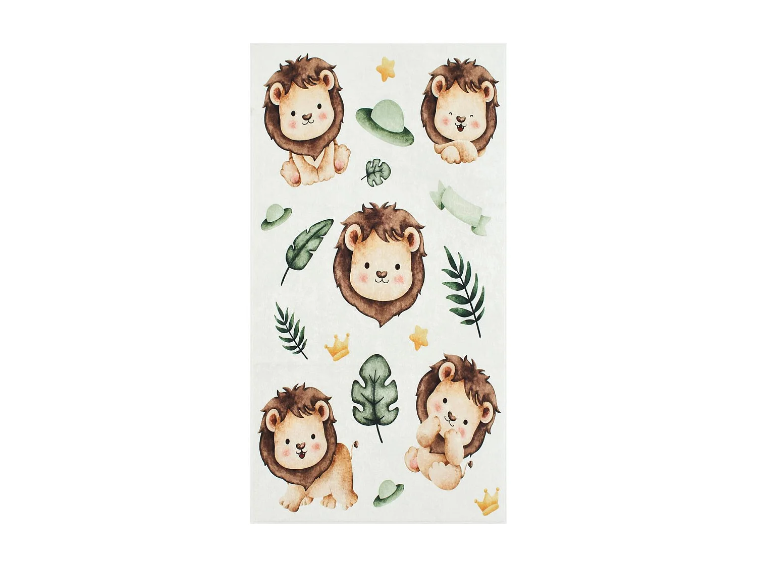 Tapis enfant 120x160 rectangle tissé crème motif animaux CELESTA 1