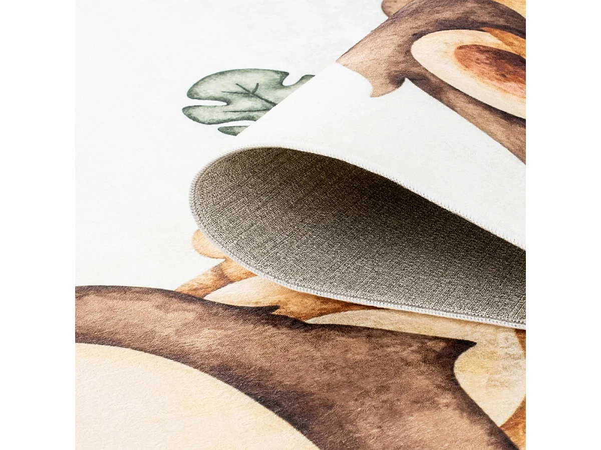 Tapis enfant 120x160 rectangle tissé crème motif animaux CELESTA 1