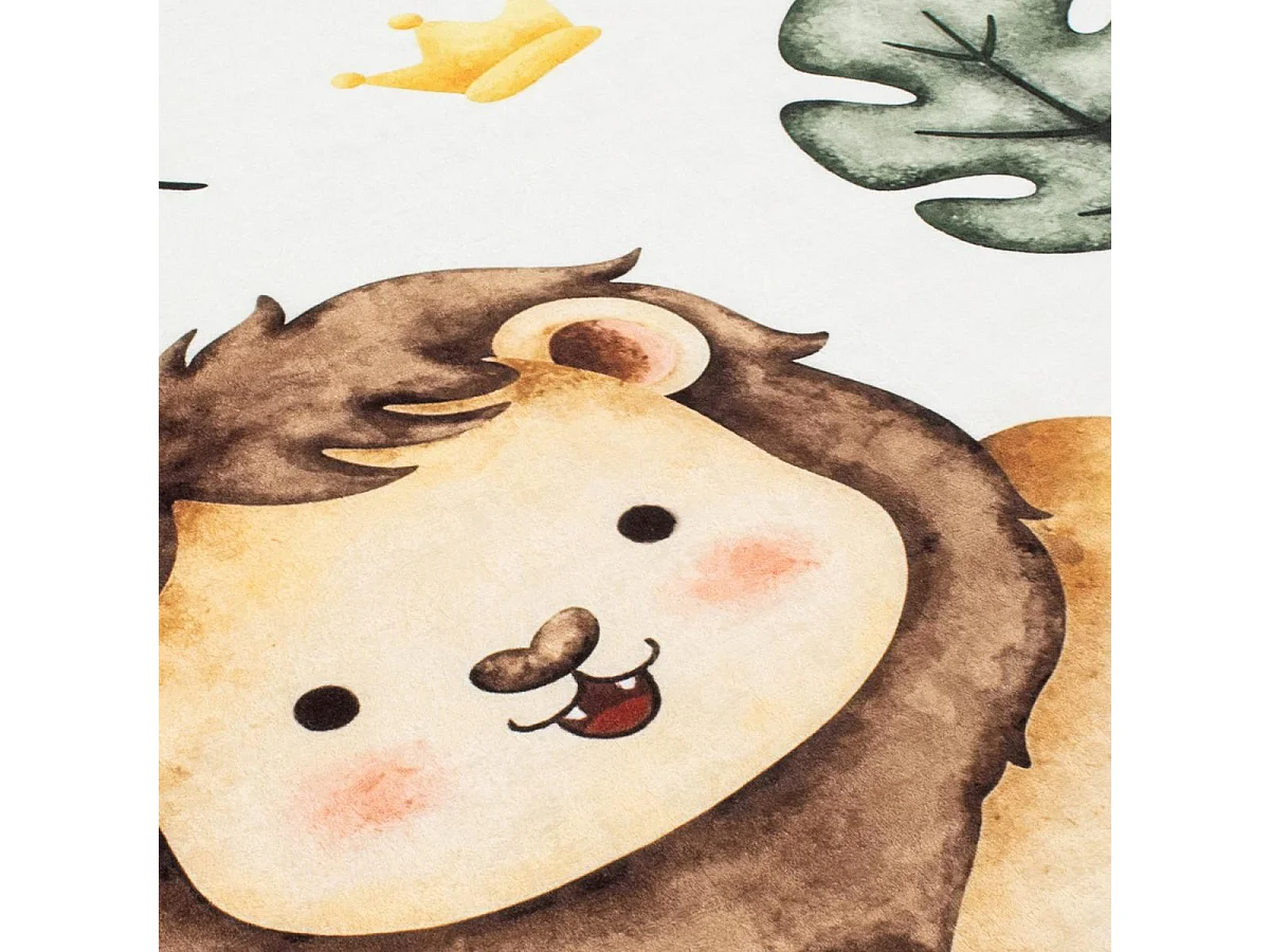 Tapis enfant 120x160 rectangle tissé crème motif animaux CELESTA 1