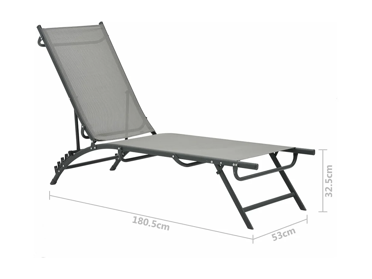 Juego de 2 tumbonas tumbona para tomar el sol cama de jardín terraza muebles de exterior textileno y acero 02_0012149