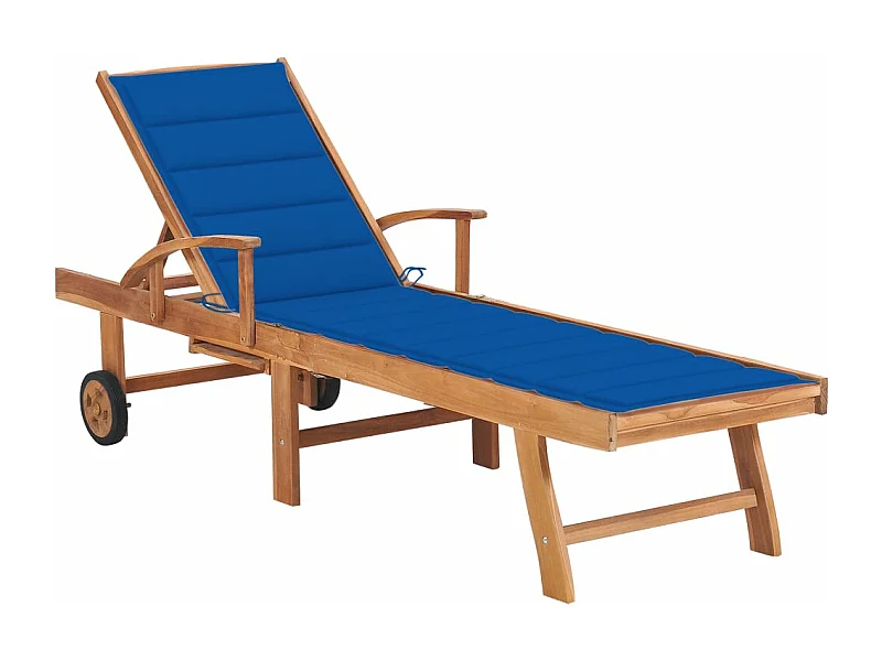 Transat chaise longue bain bois bleue 195 x 59.5 x 52.5 cm 02_0012311