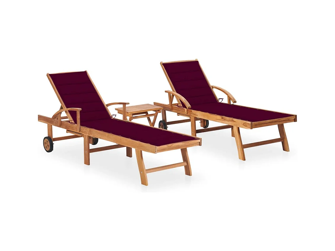 Lot de 2 transats bois marron 195 x 59.5 x 35 cm 02_0012087