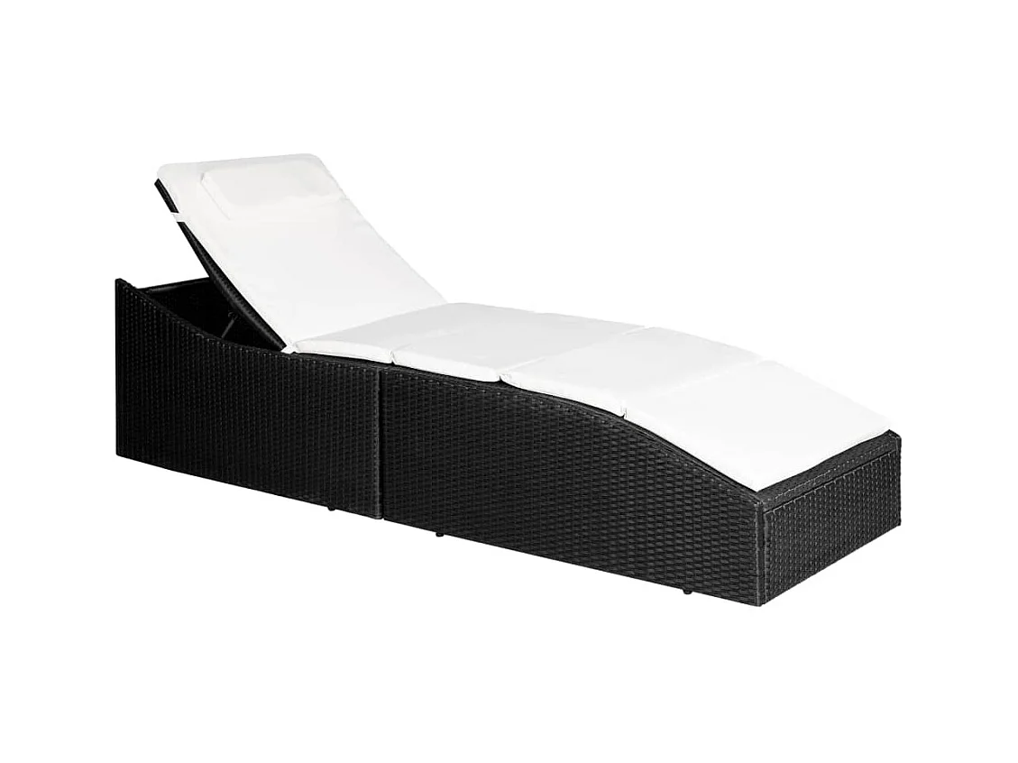 Transat chaise longue bain résine noire 192 x 62 x 48 cm 02_0012523