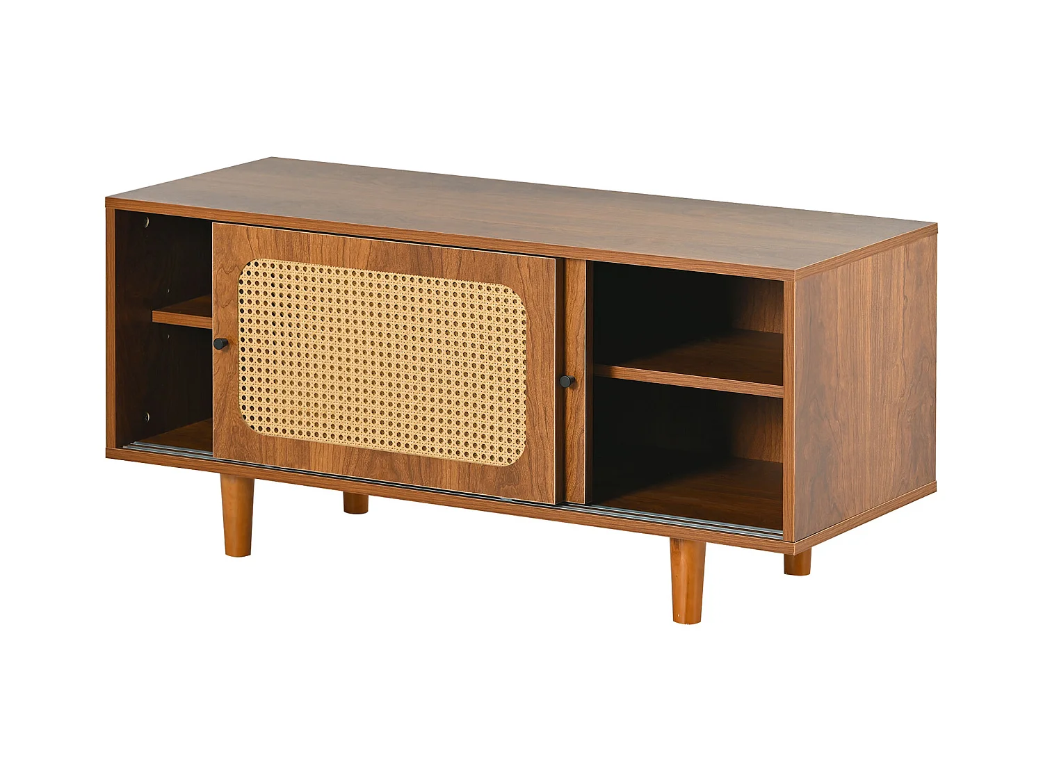 Meuble à chaussures avec 2 portes et des étagères réglables - marron