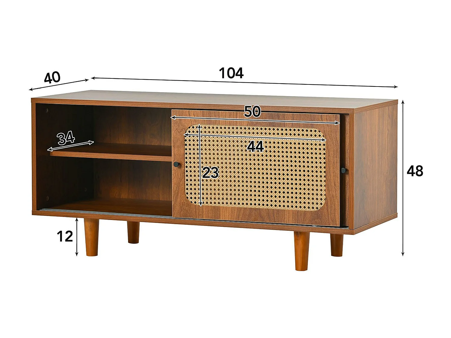 Meuble à chaussures avec 2 portes et des étagères réglables - marron