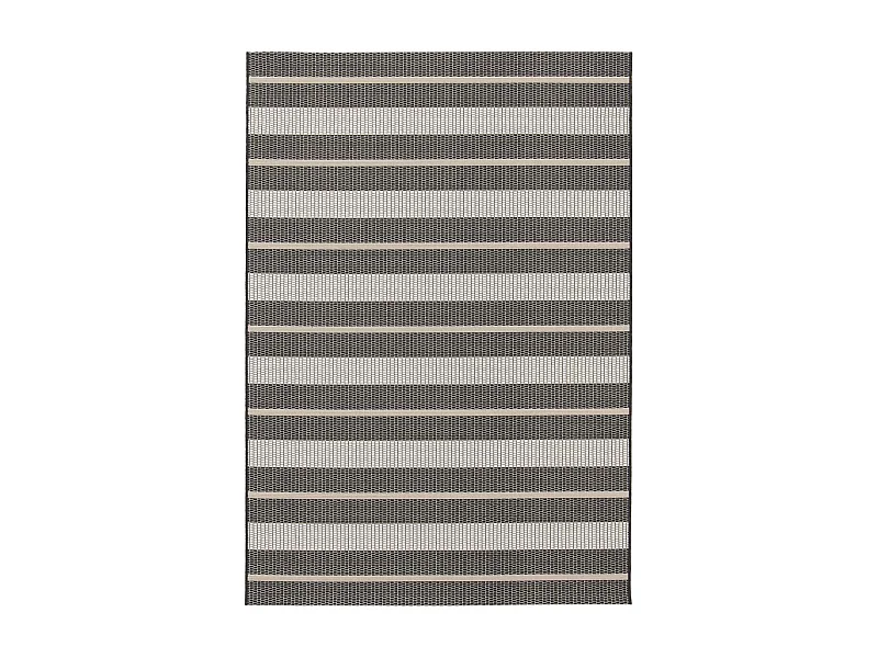 Tapis extérieur 200x290 tissé kilim noir et crème ENANTA 1