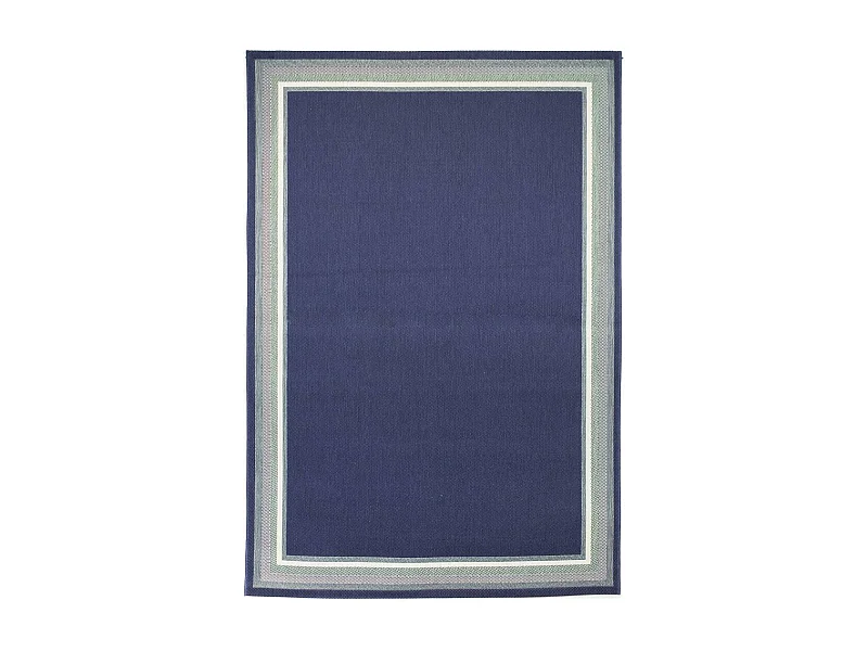 Tapis extérieur 120x170 tissé kilim bleu CASADA 13