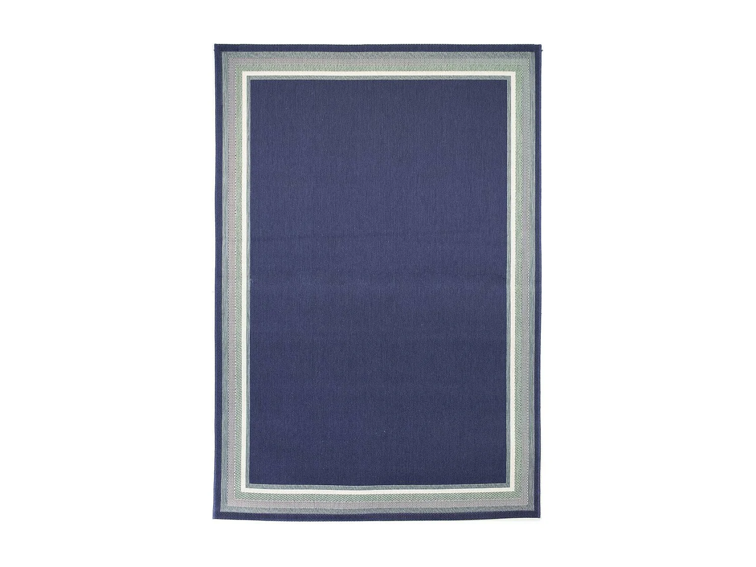 Tapis extérieur 120x170 tissé kilim bleu CASADA 13
