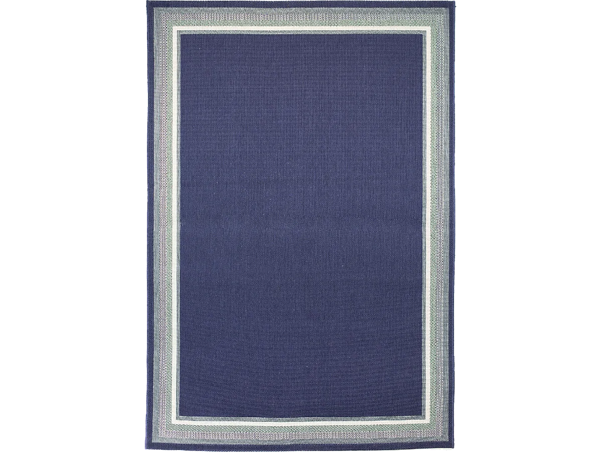 Tapis extérieur 120x170 tissé kilim bleu CASADA 13