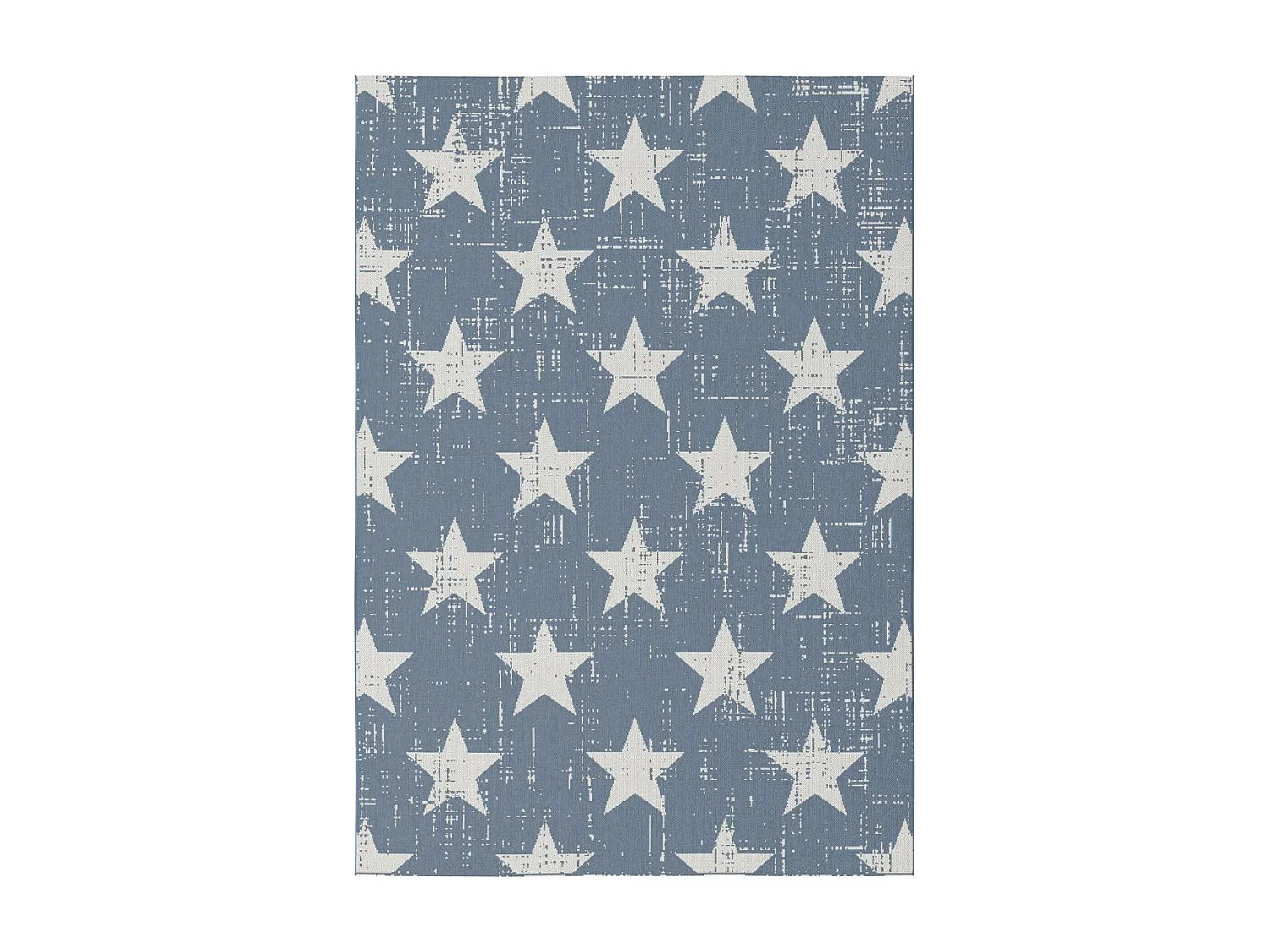 Tapis extérieur 120x170 tissé kilim bleu et crème STALOW 7