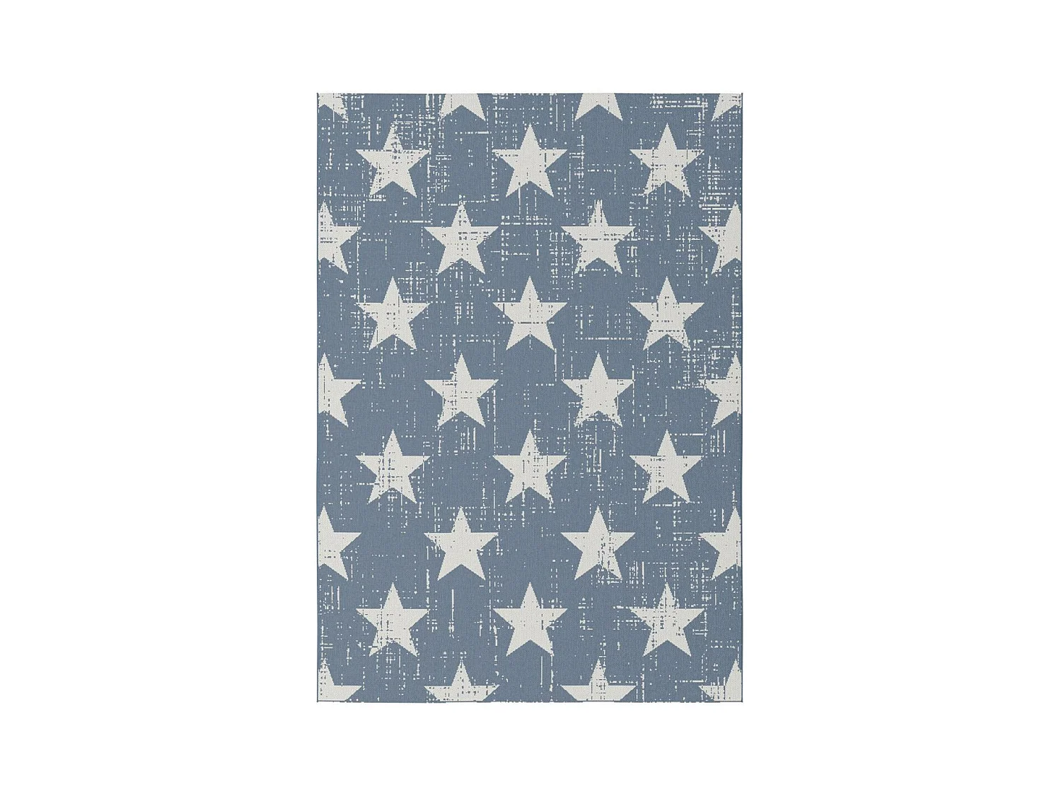 Tapis extérieur 120x170 tissé kilim bleu et crème STALOW 7