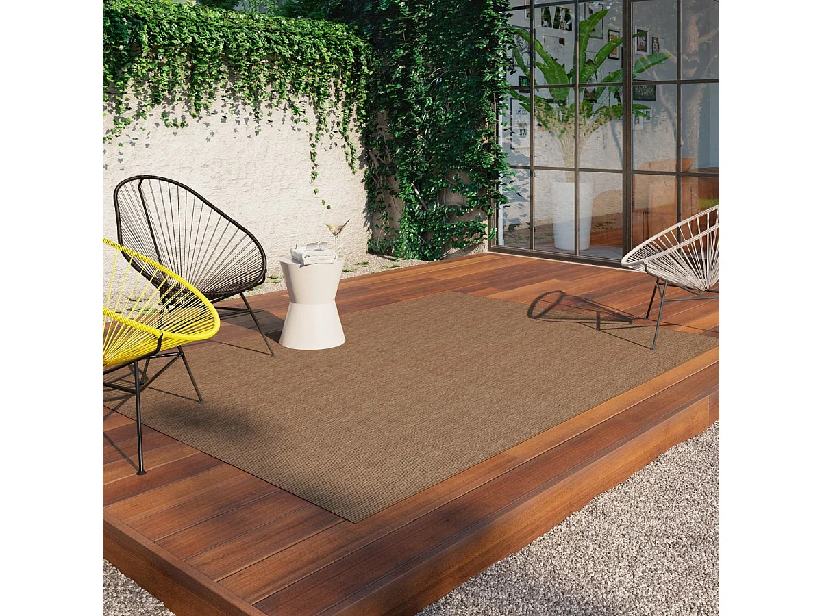 Tapis extérieur 80x150 tissé kilim marron STALOW 5