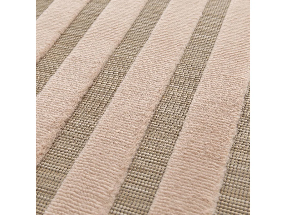 Tapis extérieur 200x290 tissé kilim beige et jaune LUMIERE 8