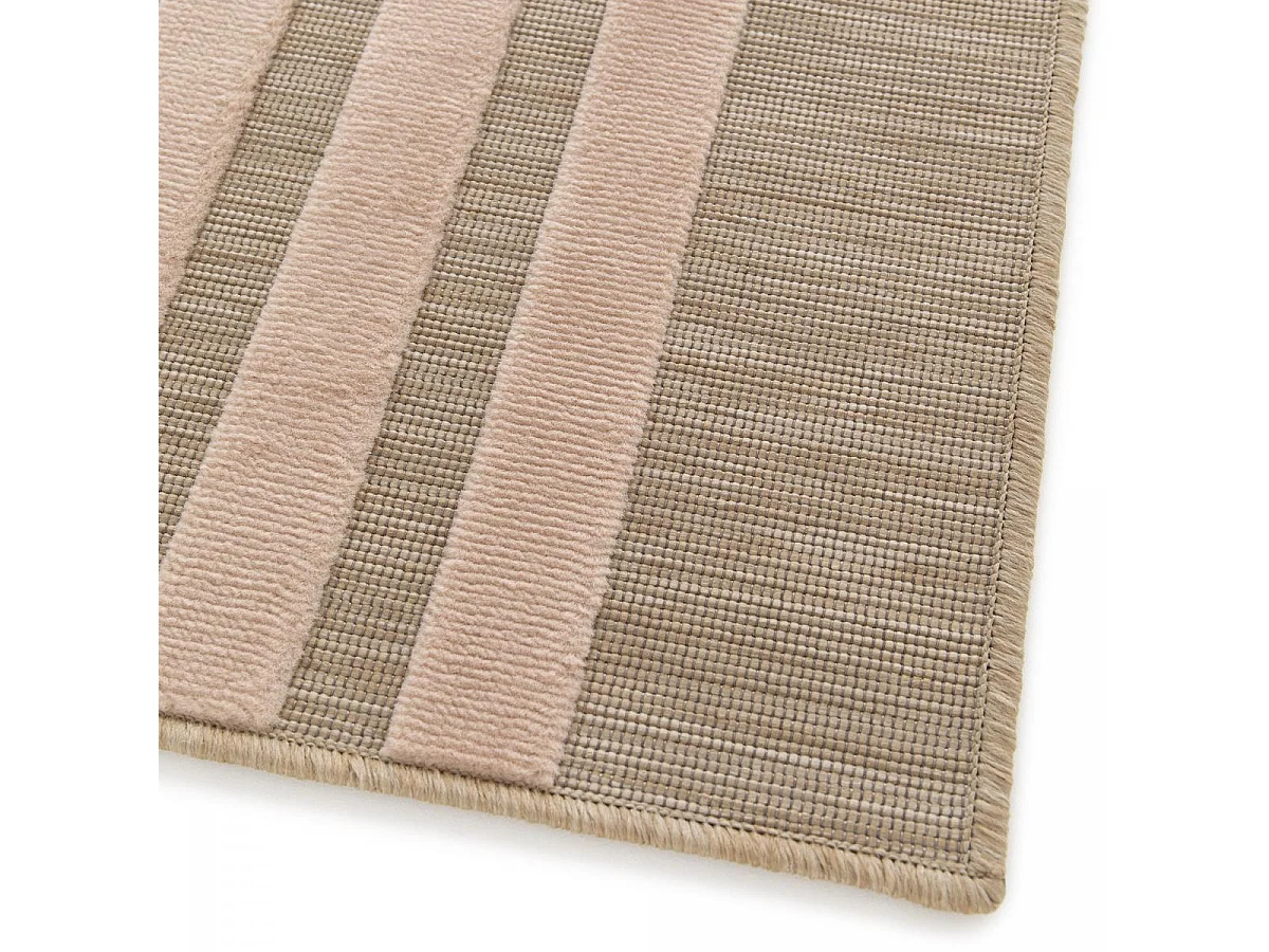 Tapis extérieur 200x290 tissé kilim beige et jaune LUMIERE 8