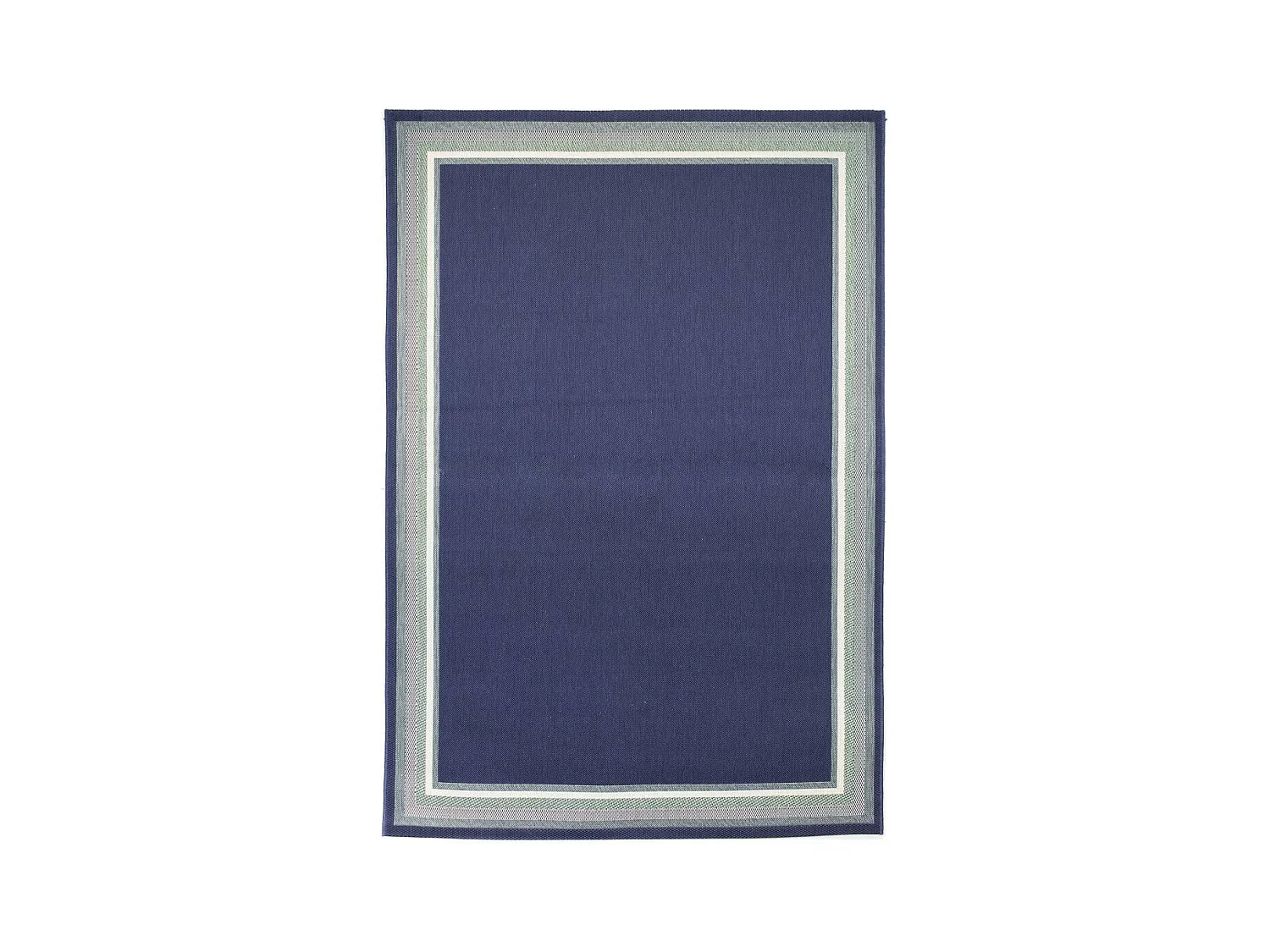 Tapis extérieur 200x290 tissé kilim bleu CASADA 13