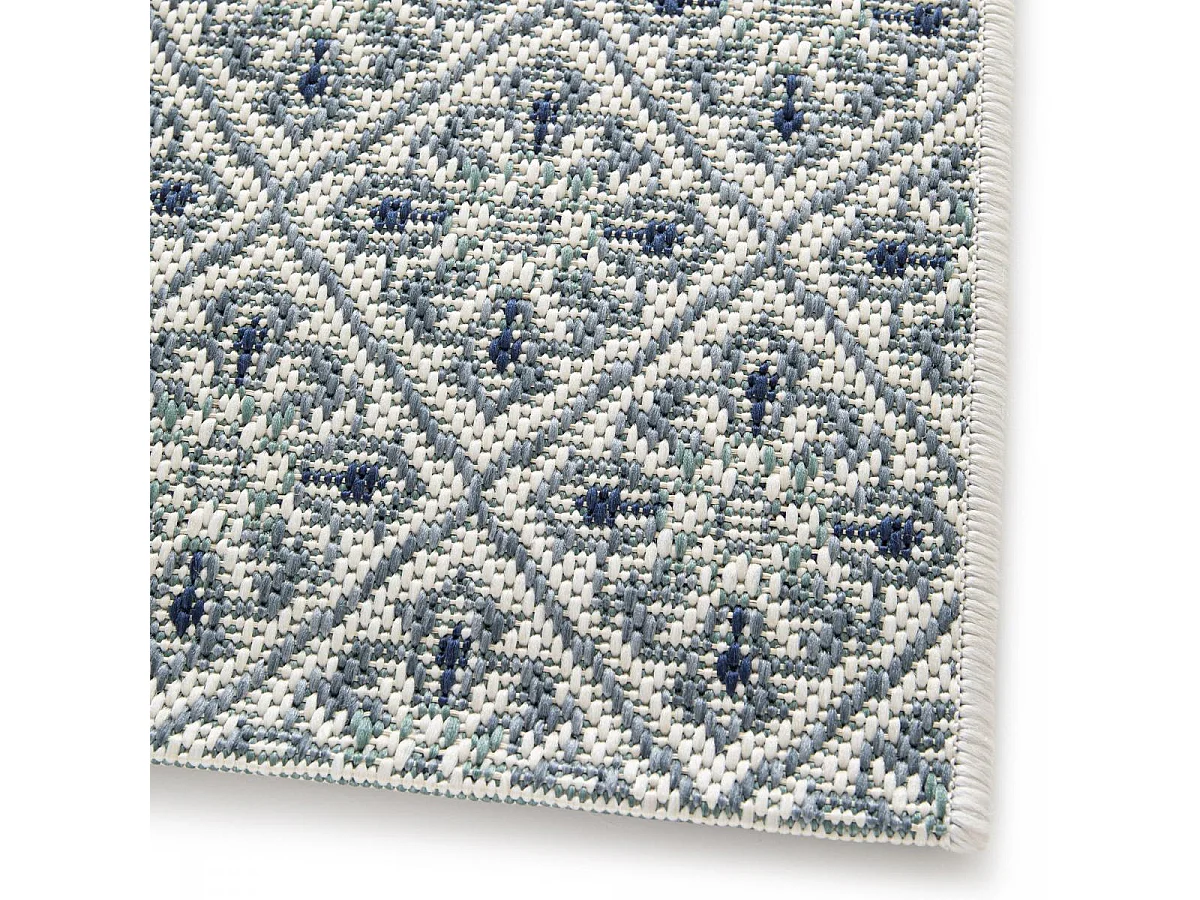 Tapis extérieur 60x180 tissé kilim vert CASADA 10