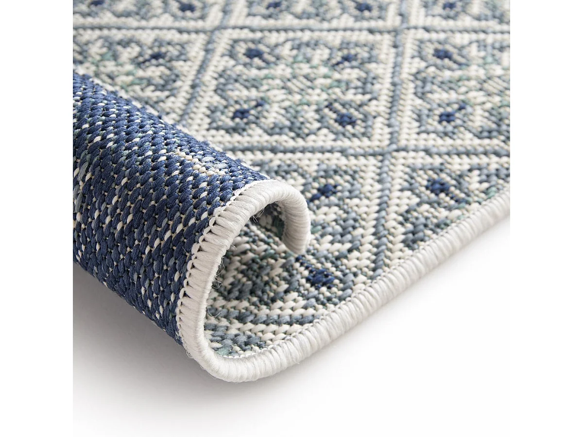 Tapis extérieur 60x180 tissé kilim vert CASADA 10