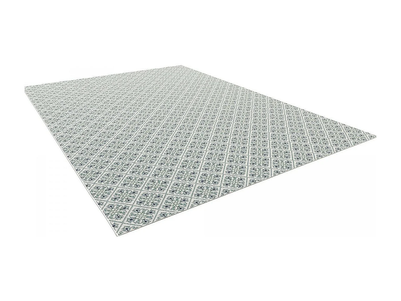 Tapis extérieur 60x180 tissé kilim vert CASADA 10