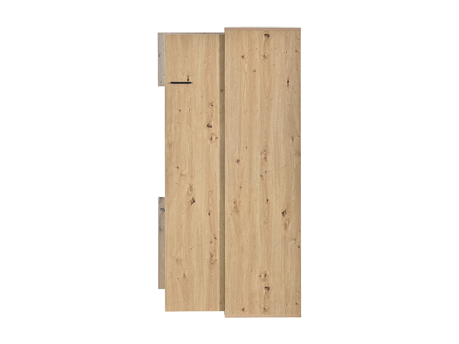 Vitrine H 160cm met LED - 3 deuren en 8 vakken - Naturel