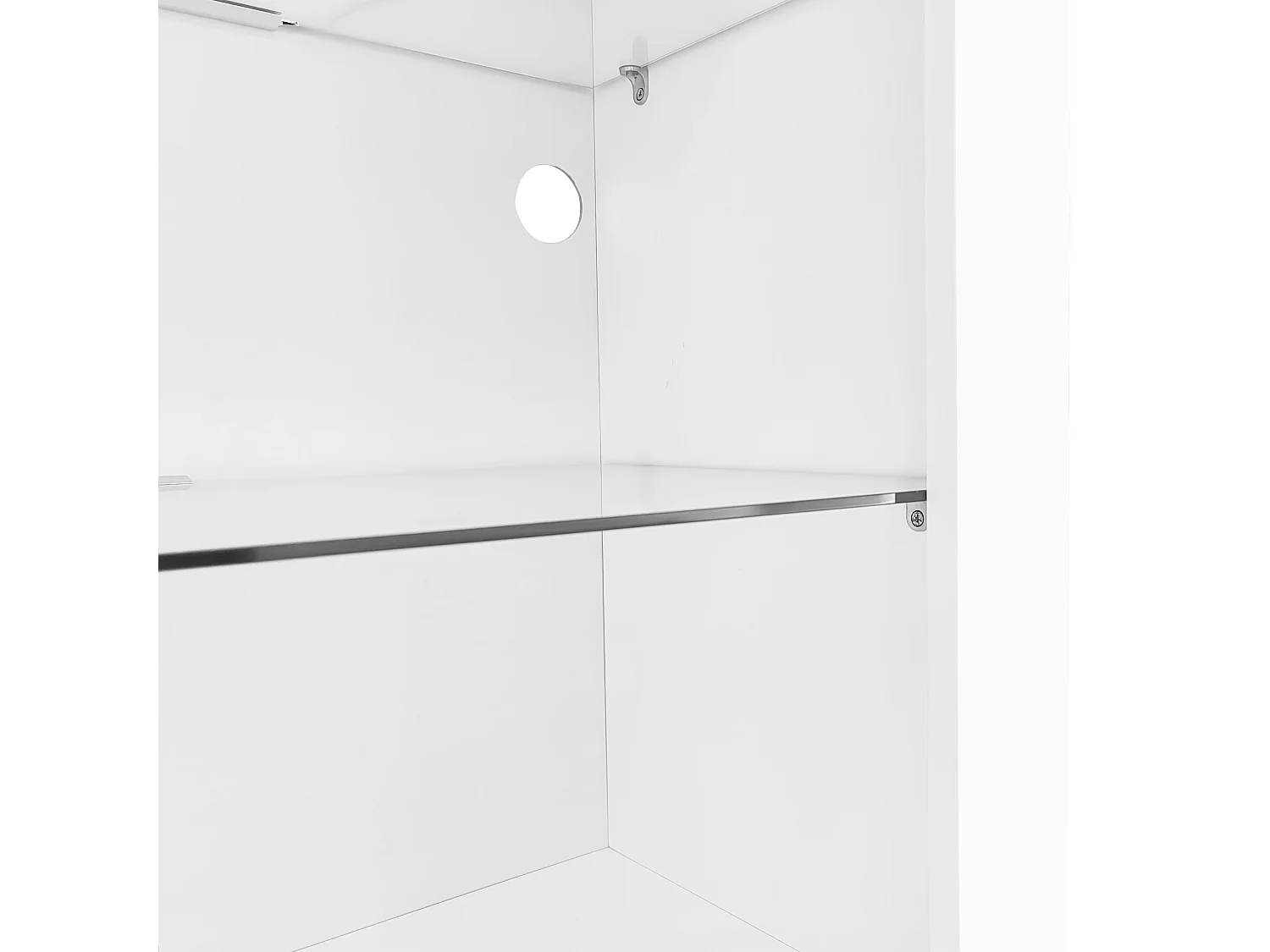 Vitrine avec porte + tiroir + LED - Hauteur 165cm - blanc