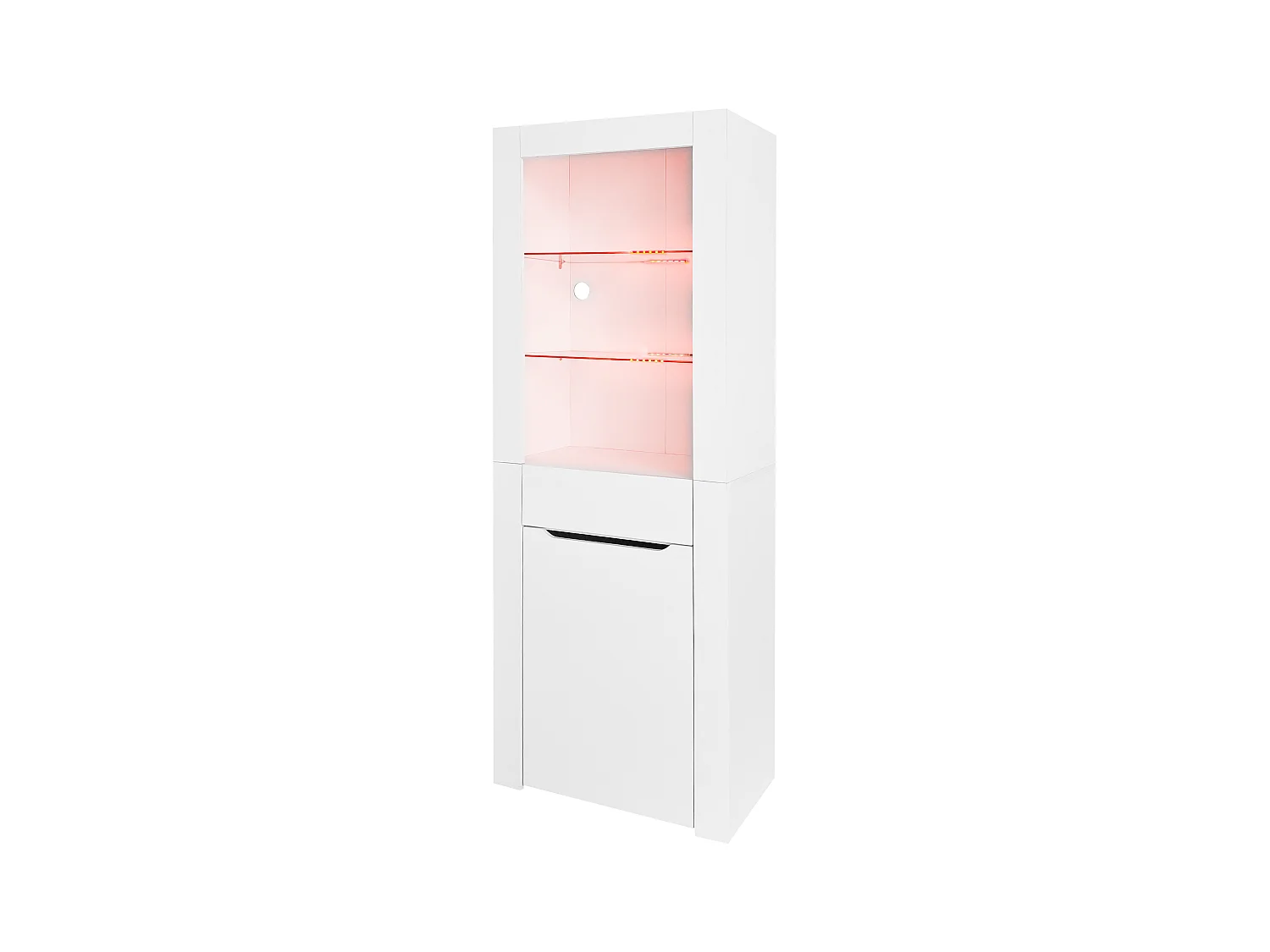 Vitrina con LED - Al. 165 cm - gran espacio de almacenamiento - Blanco