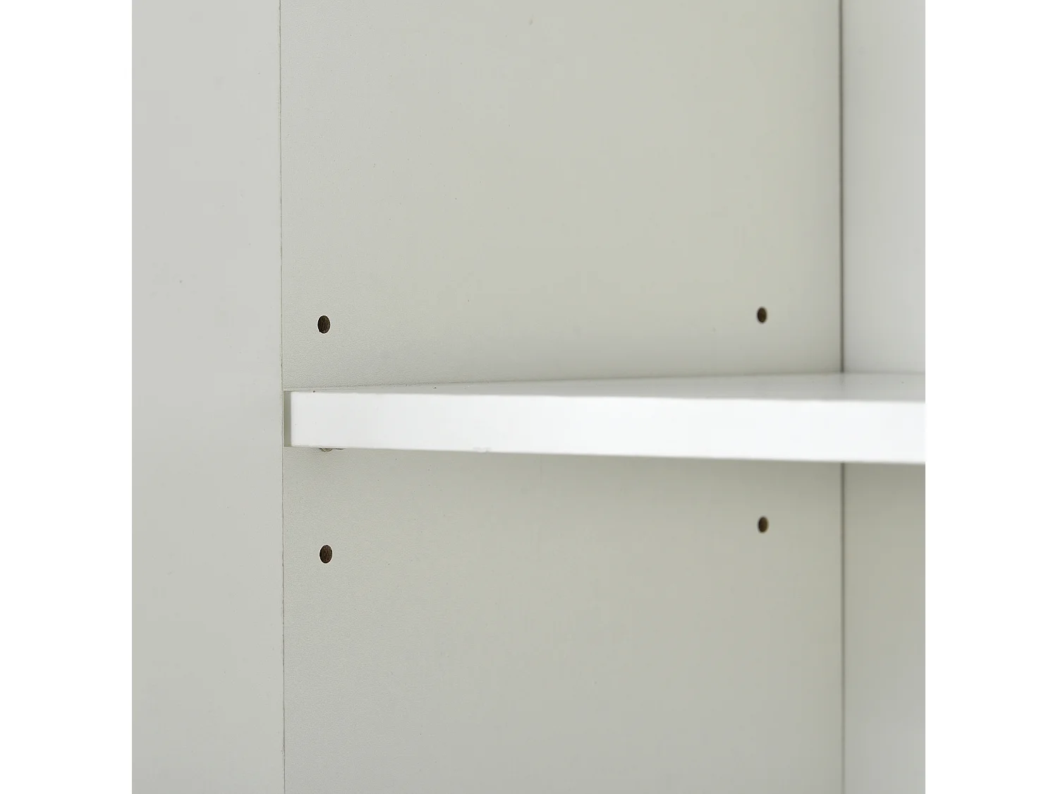 Buffet avec 4 portes sans poignée - style contemporain - bois + métal - blanc