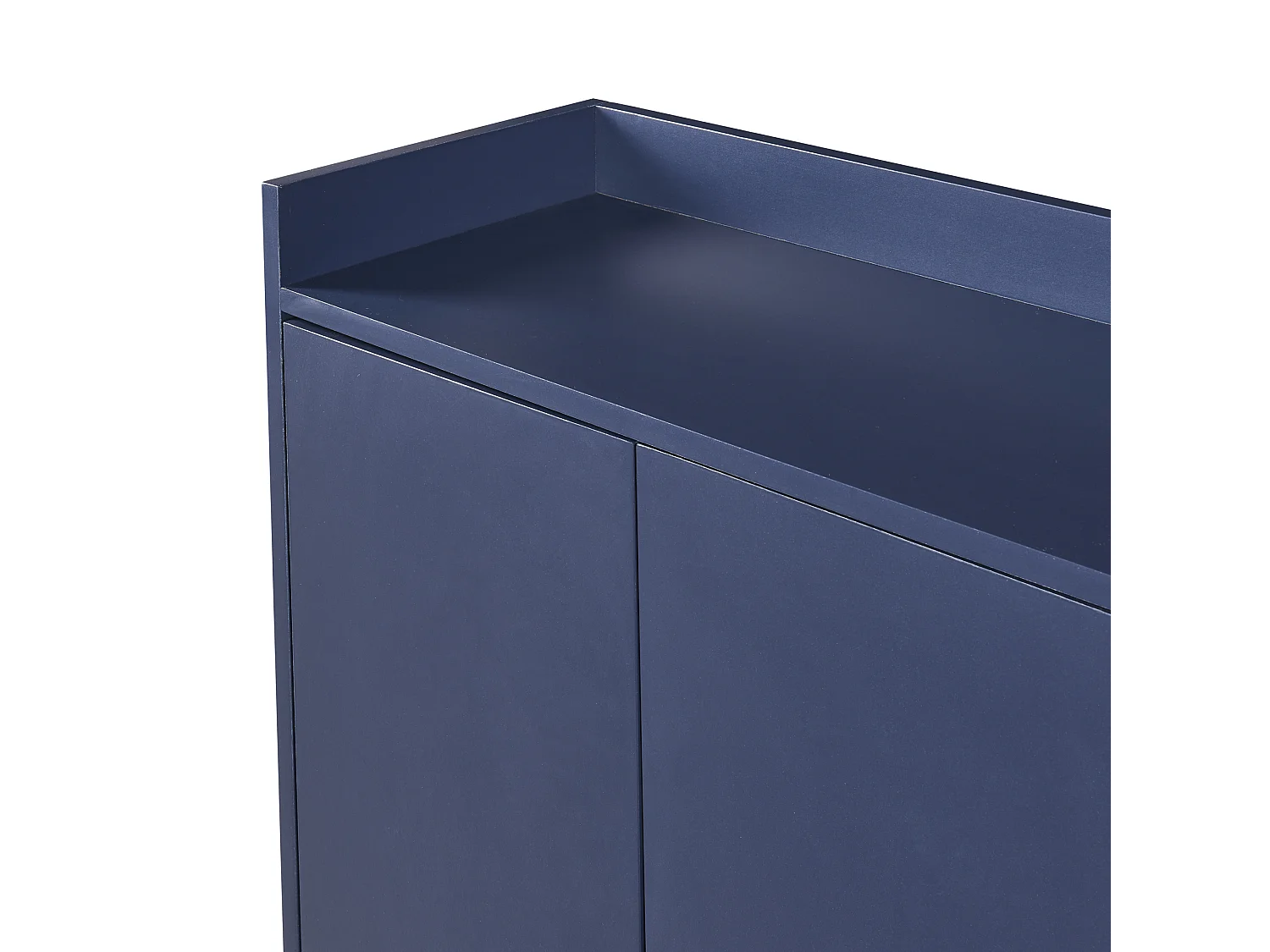 Buffet avec 4 portes sans poignée - style contemporain - bois + métal - bleu