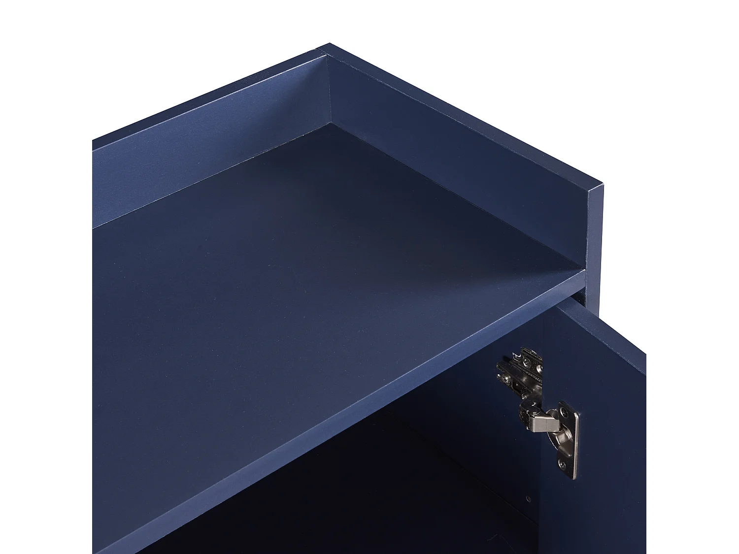 Buffet avec 4 portes sans poignée - style contemporain - bois + métal - bleu