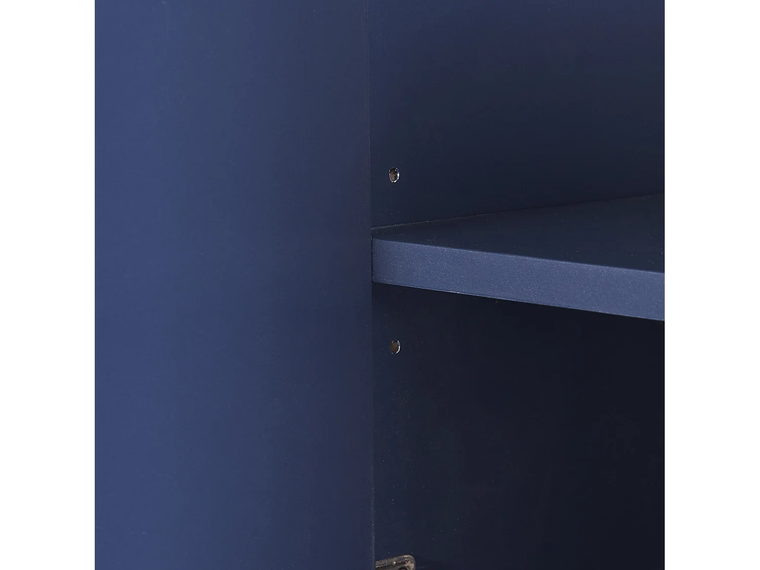 Buffet avec 4 portes sans poignée - style contemporain - bois + métal - bleu