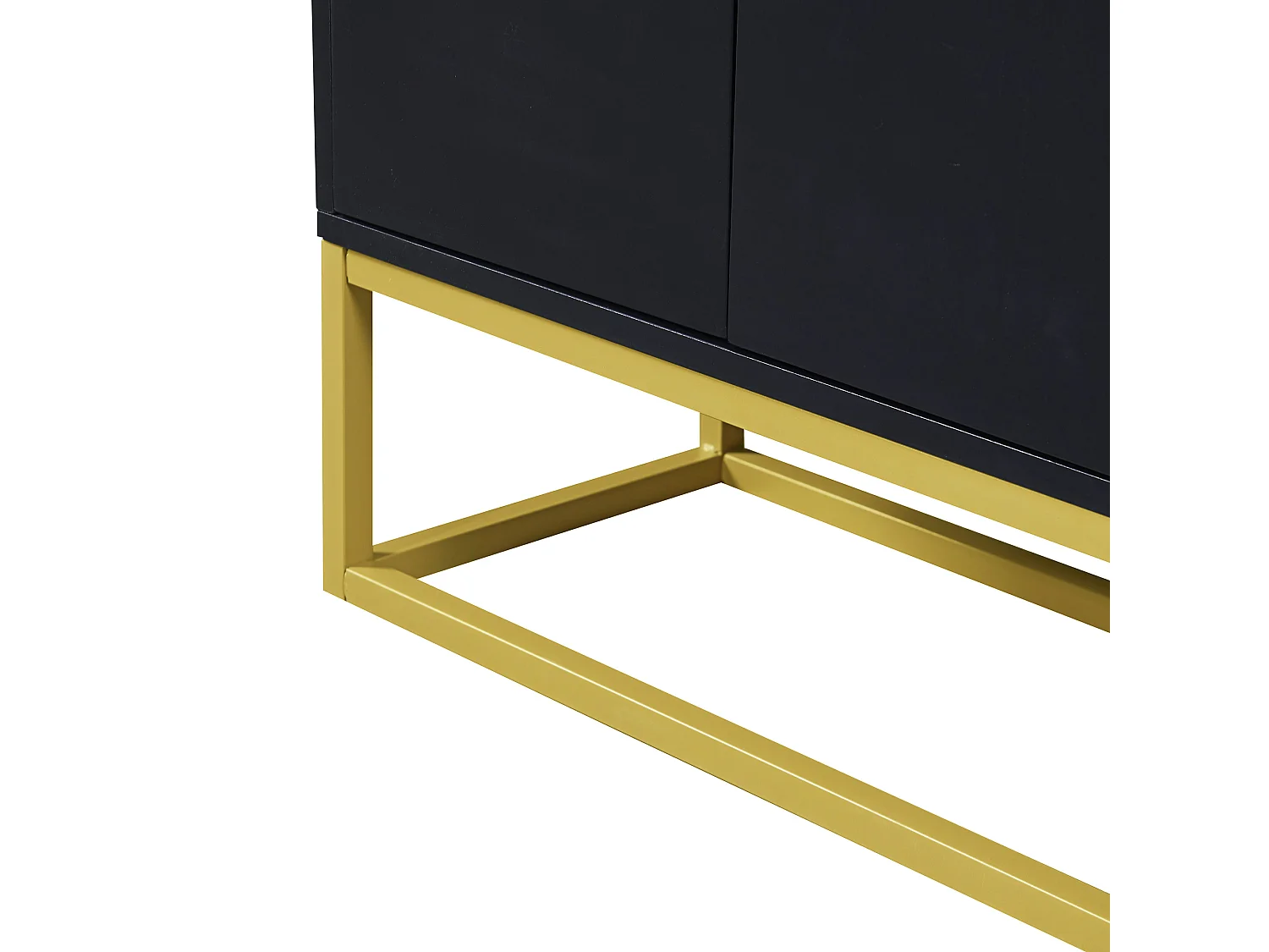 Buffet avec 4 portes sans poignée - style contemporain - bois + métal - noir