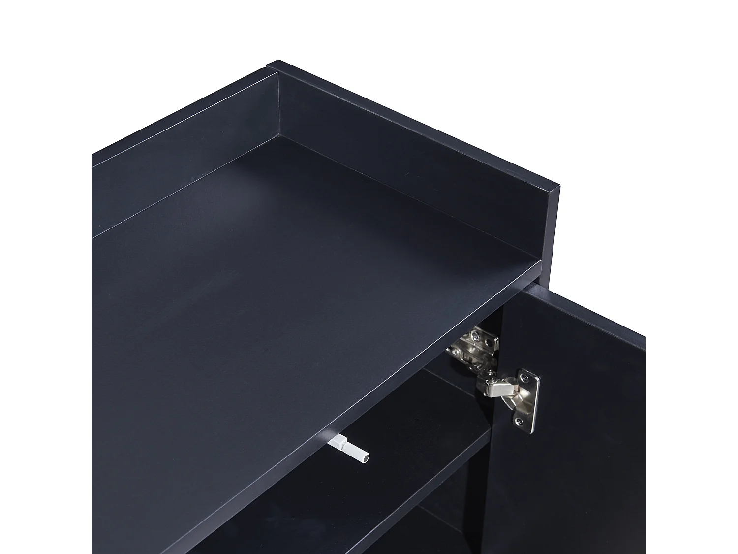 Buffet avec 4 portes sans poignée - style contemporain - bois + métal - noir