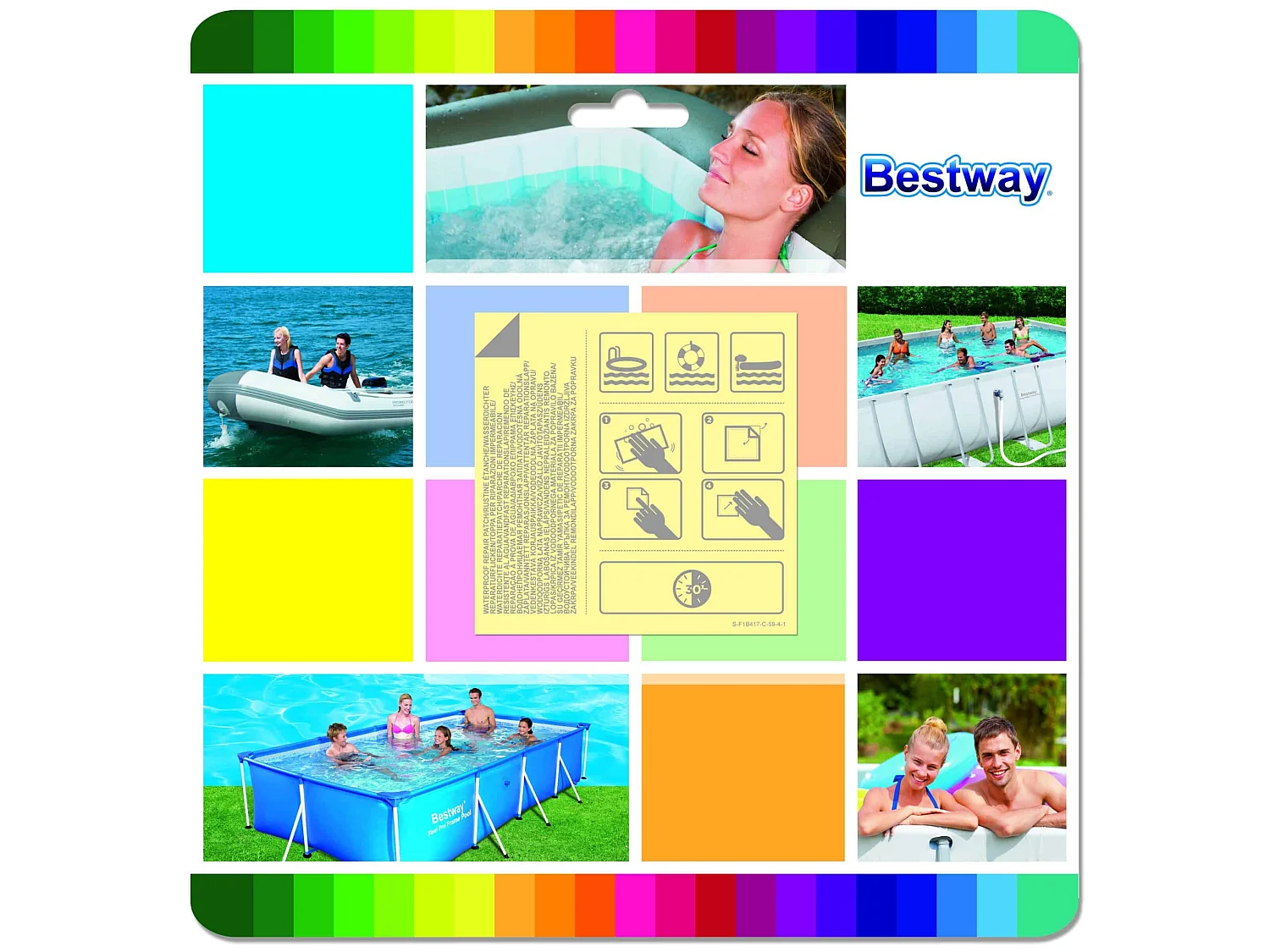 Kit de Reparación Bestway Parche Adhesivo Bajo el Agua 10 Unidades