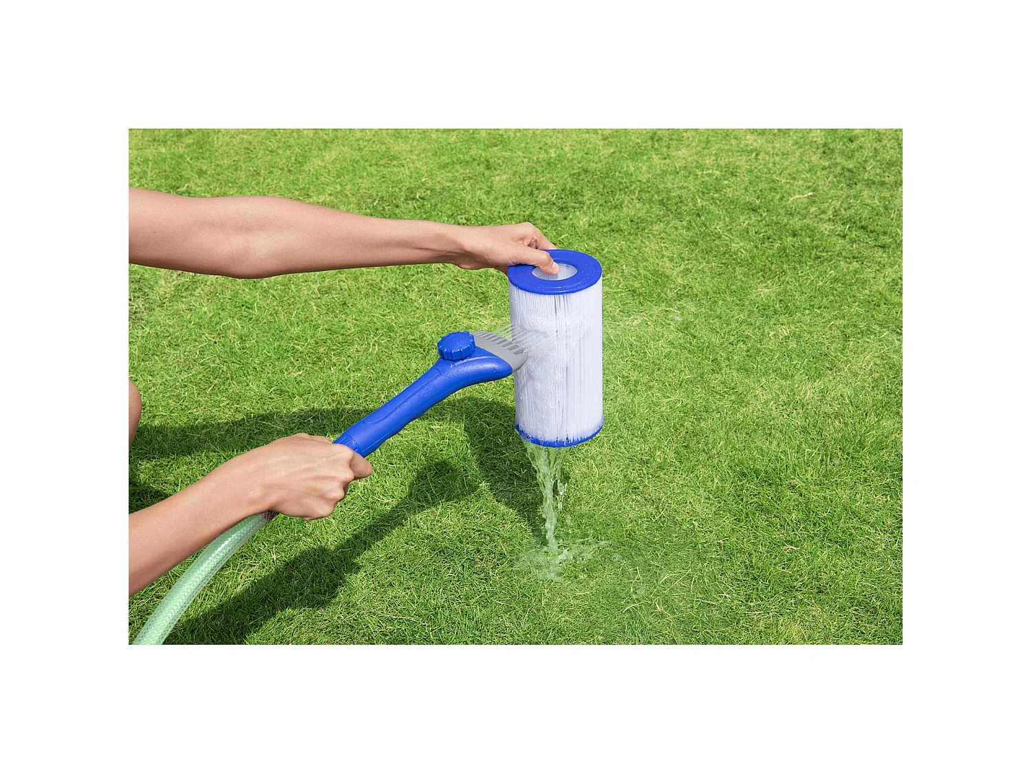 Spazzola per la Pulizia delle Cartucce per Filtro Bestway Flowclear AquaLite Attacco per Tubo