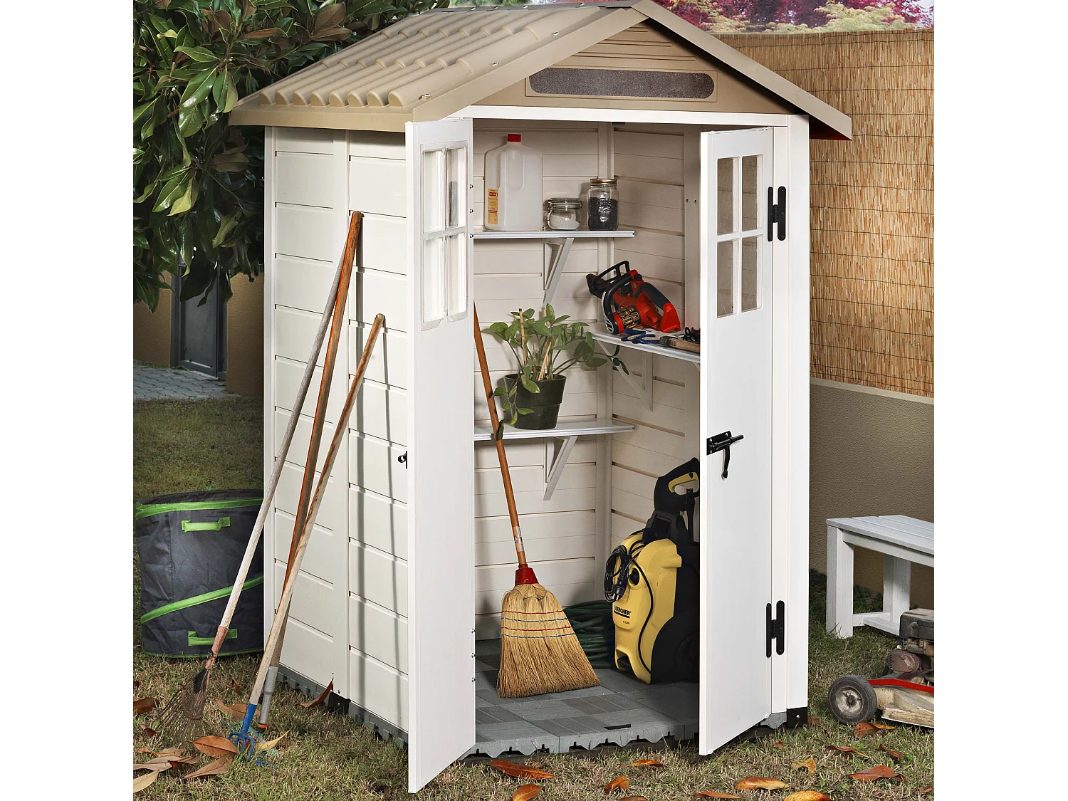 Abri de Jardin en Résine Gardiun Tuscany Evo 120 2 m² 137x144x214 cm 2 Portes