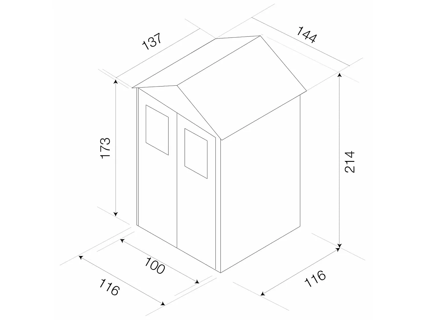 Abri de Jardin en Résine Gardiun Tuscany Evo 120 2 m² 137x144x214 cm 2 Portes