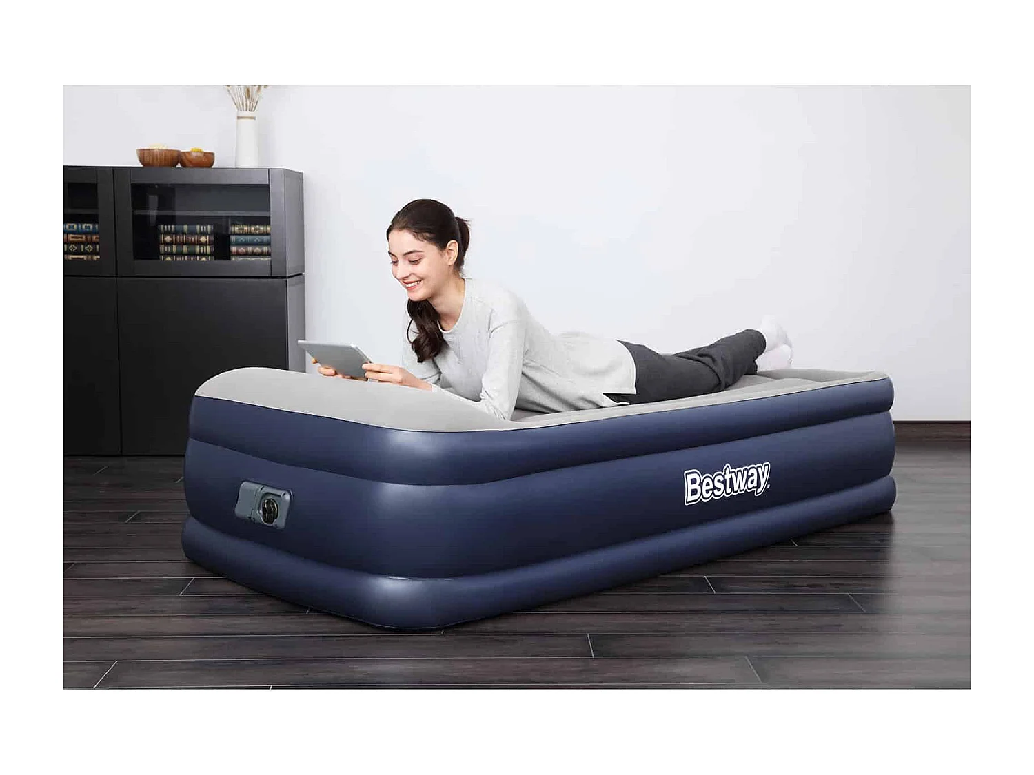 Cama Hinchable Individual Bestway 191x97x46 cm Tritech Gris Inflador Integrado