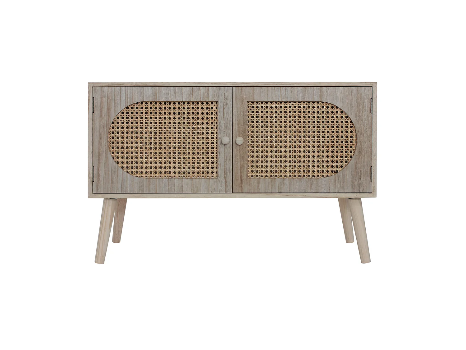 Meuble d'Entrée Scandinave avec 2 Portes en Bois Marron